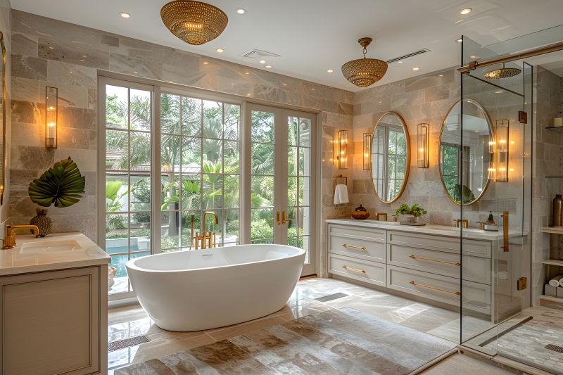 Freestanding Tub with Accent Wall